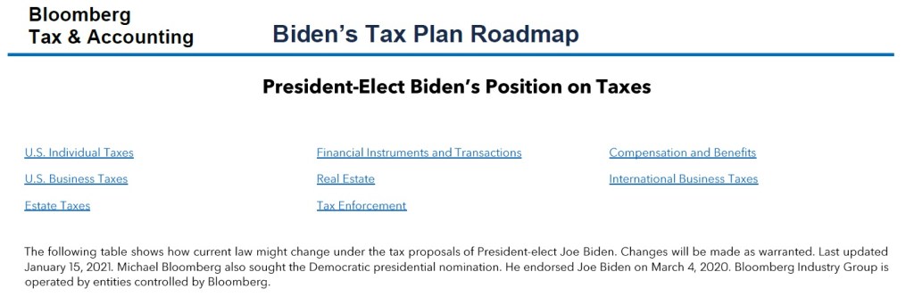 Biden’s Tax Plan&nbsp;Roadmap
